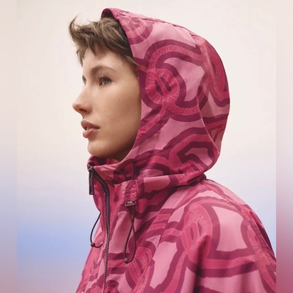 HERMÈS ❌SOLD❌FANTASIE D’ETRIERS PINK WINDBREAKER JACKET NEW 2023 SPRING - Picture 5 of 12